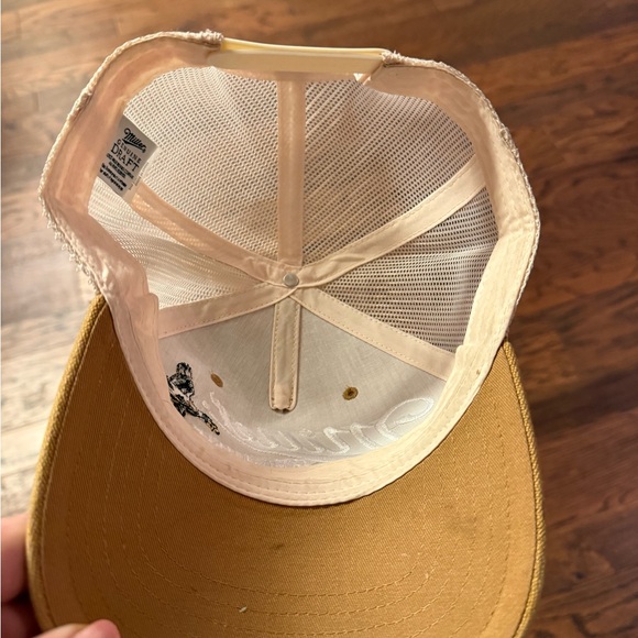 Miller Genuine Draft Tan & white trucker hat with snap back. - Picture 4 of 7